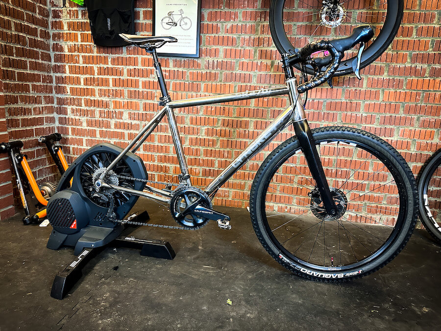 bike installed on a turbo trainer